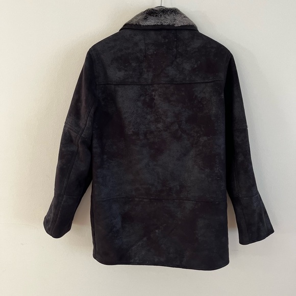 Johnston & Murphy Jacket Insulated Zip Coat Faux Fur And Suede Winter Black - Picture 6 of 6